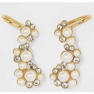 NWT Sugarfix BaubleBar Gold Pearl Gem Earring